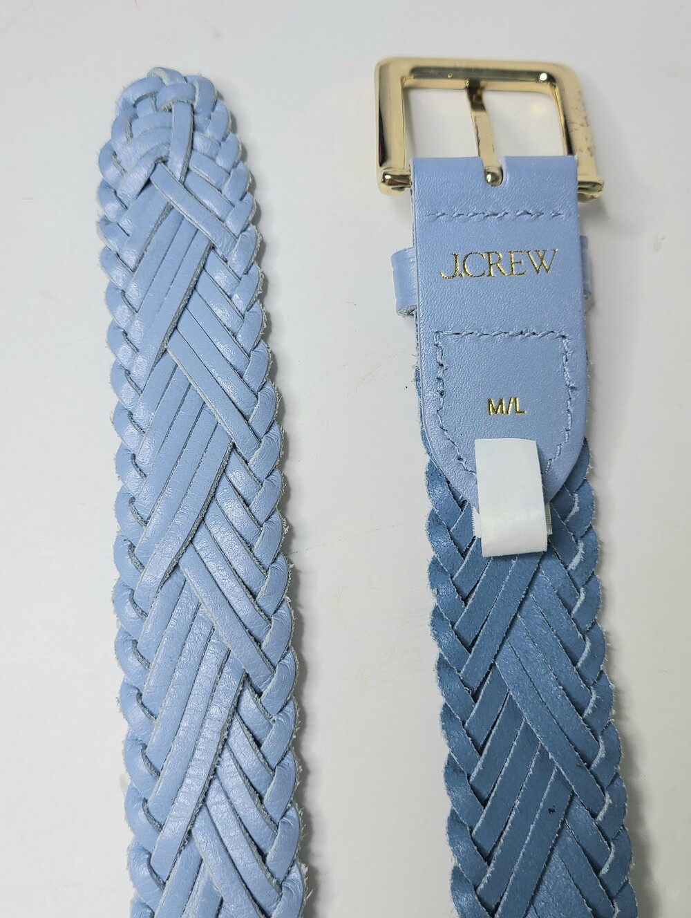 J. Crew Powder Blue Woven Braided Genuine Leather Belt - Picture 6 of 12